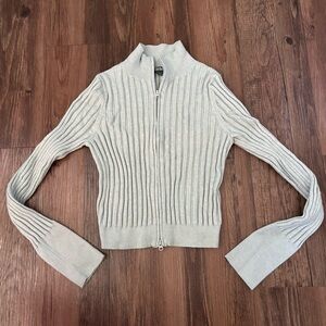 Wild Fable Women's Cream Zipper Sweater Size S